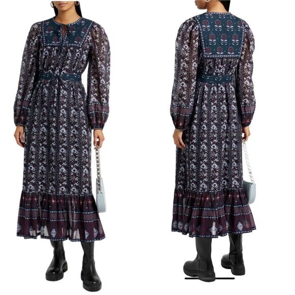 Sea NY Nadine belted Floral Print Dress - Picture 1 of 6